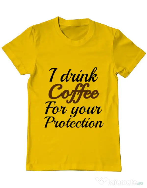 Tricou ADLER barbat Coffee for your protection Galben