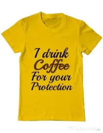 Tricou ADLER barbat Coffee for your protection Galben