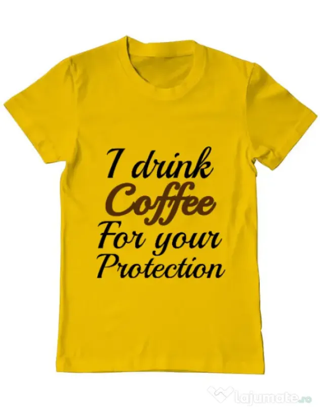Tricou ADLER barbat Coffee for your protection Galben