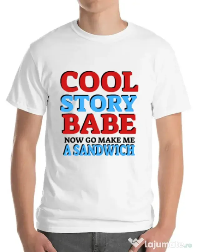 Tricou ADLER barbat Cool story babe Alb