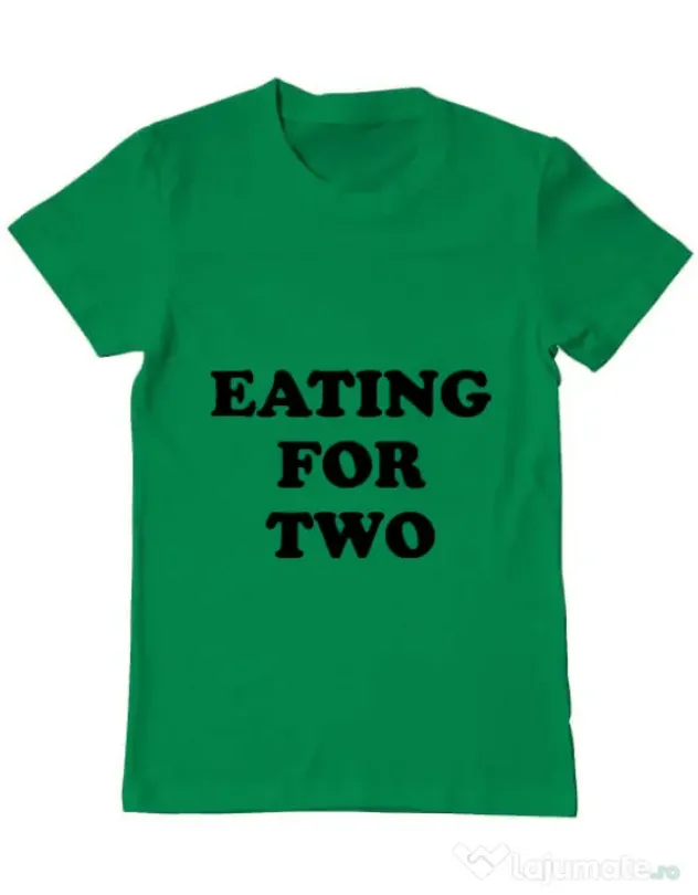 Tricou ADLER barbat Eating for two Verde mediu