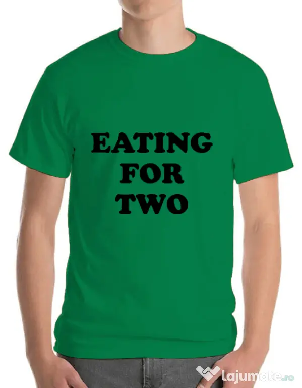 Tricou ADLER barbat Eating for two Verde mediu