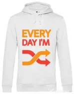 Hoodie barbat cu gluga Every day i'm shuffling Alb