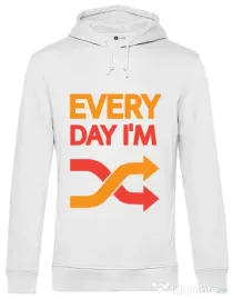 Hoodie barbat cu gluga Every day i'm shuffling Alb