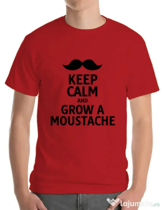 Tricou ADLER barbat Grow a moustache Rosu