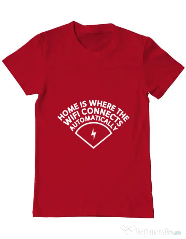 Tricou ADLER barbat Home wifi Rosu