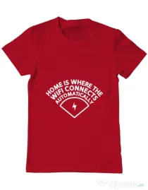 Tricou ADLER barbat Home wifi Rosu