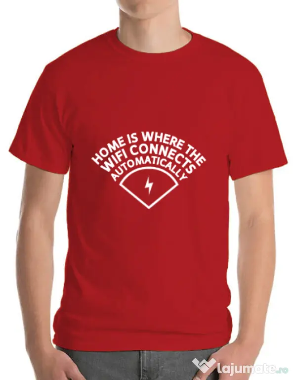Tricou ADLER barbat Home wifi Rosu