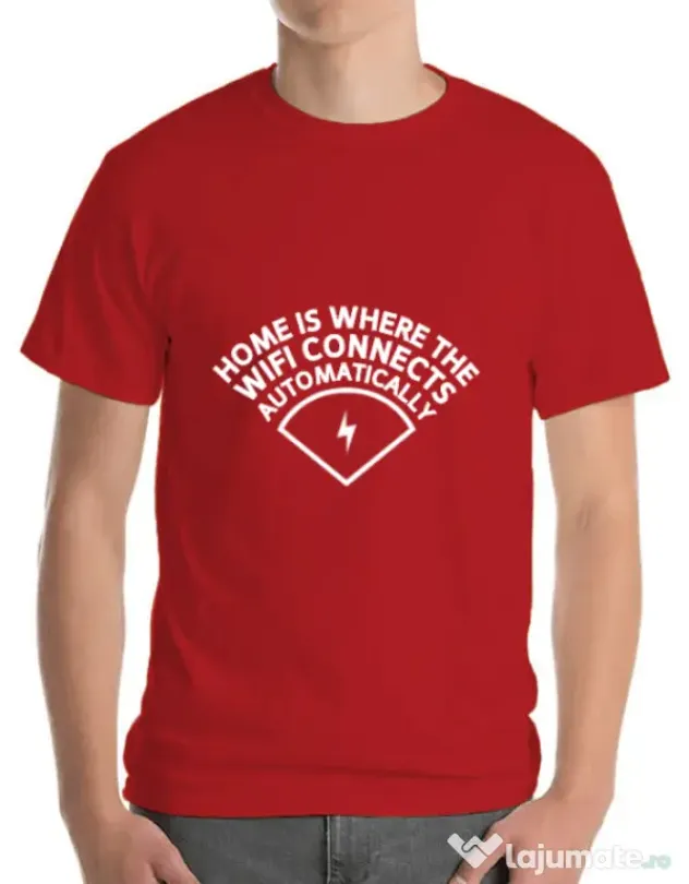 Tricou ADLER barbat Home wifi Rosu