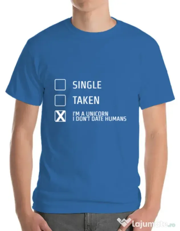 Tricou ADLER barbat I'm a unicorn Albastru azuriu