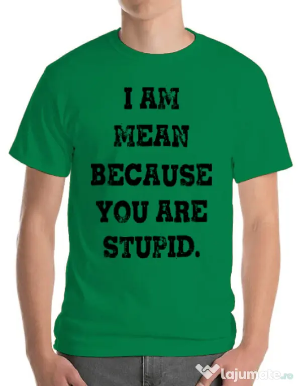 Tricou ADLER barbat I am mean Verde mediu