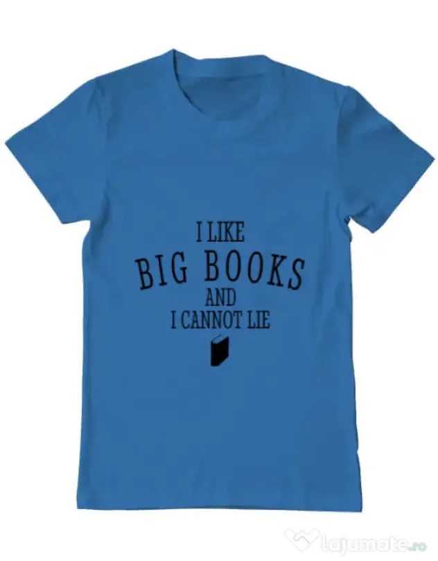 Tricou ADLER barbat I like big books Albastru azuriu