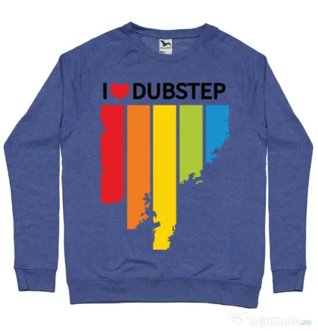 Bluza ADLER barbat I love dubstep Albastru melanj