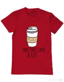 Tricou ADLER barbat I love you more than coffee Rosu
