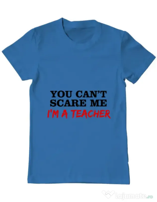 Tricou ADLER barbat I'm a teacher Albastru azuriu
