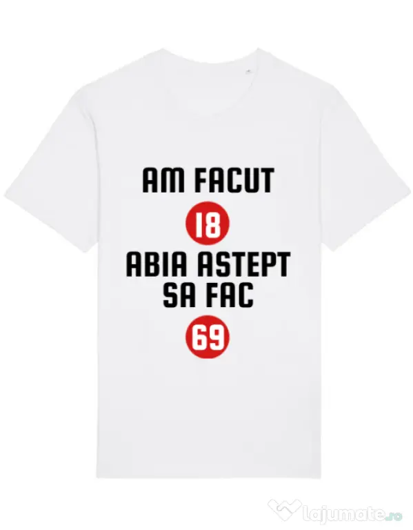 Tricou STANLEY STELLA barbat Am facut 18 ani Alb