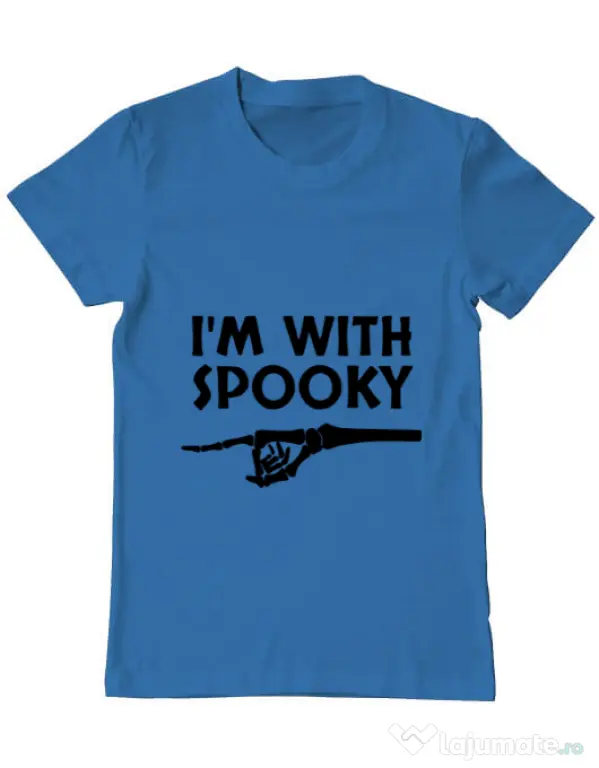 Tricou ADLER barbat I'm with spooky Albastru azuriu