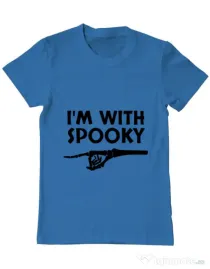 Tricou ADLER barbat I'm with spooky Albastru azuriu