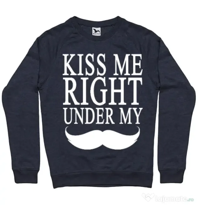 Bluza ADLER barbat Kiss me right under Denim inchis