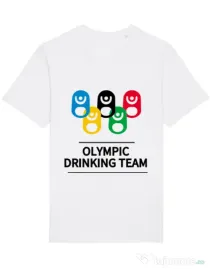 Tricou STANLEY STELLA barbat Olympic drinking team Alb