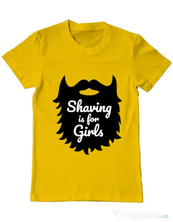 Tricou ADLER barbat Shaving is for girls Galben