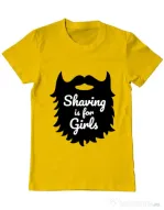 Tricou ADLER barbat Shaving is for girls Galben