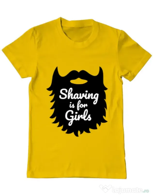 Tricou ADLER barbat Shaving is for girls Galben