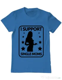 Tricou ADLER barbat I support single moms Albastru azuriu