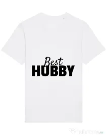 Tricou STANLEY STELLA barbat Best hubby Alb