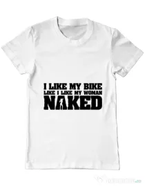Tricou ADLER barbat I like my bike Alb