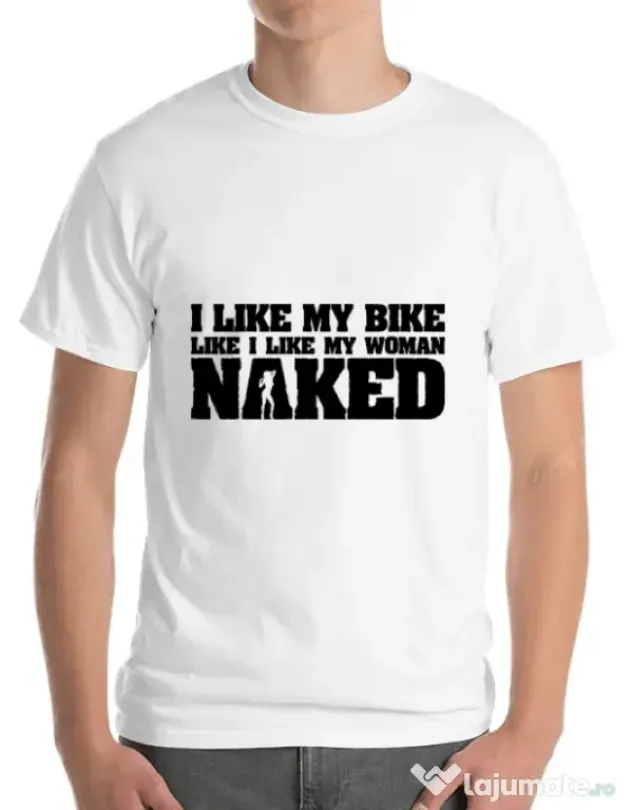 Tricou ADLER barbat I like my bike Alb