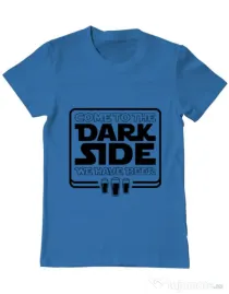 Tricou ADLER barbat Dark side with beer Albastru azuriu