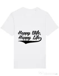 Tricou STANLEY STELLA barbat Happy life Alb