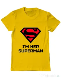 Tricou ADLER barbat I'm her Superman Galben