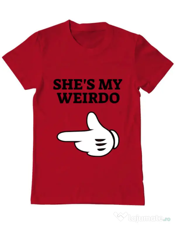 Tricou ADLER barbat She's my weirdo Rosu