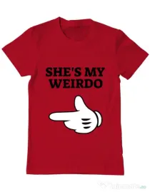 Tricou ADLER barbat She's my weirdo Rosu
