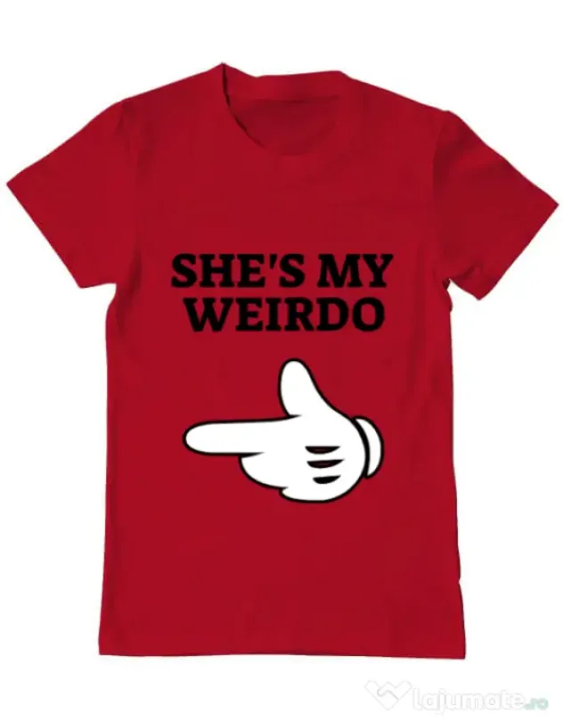 Tricou ADLER barbat She's my weirdo Rosu