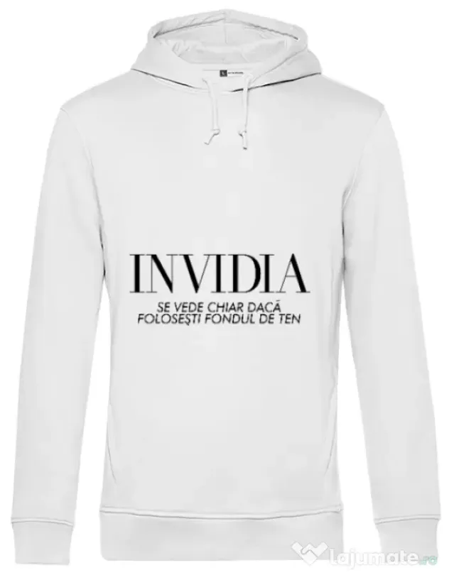 Hoodie barbat cu gluga Invidia Alb
