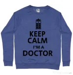 Bluza ADLER barbat I'm a doctor Albastru melanj