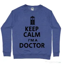 Bluza ADLER barbat I'm a doctor Albastru melanj