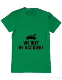 Tricou ADLER barbat We met by accident Verde mediu