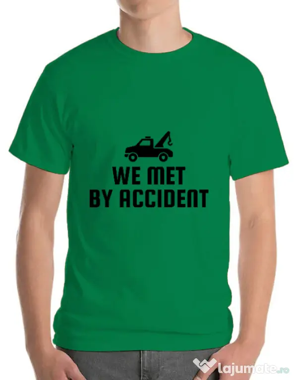 Tricou ADLER barbat We met by accident Verde mediu