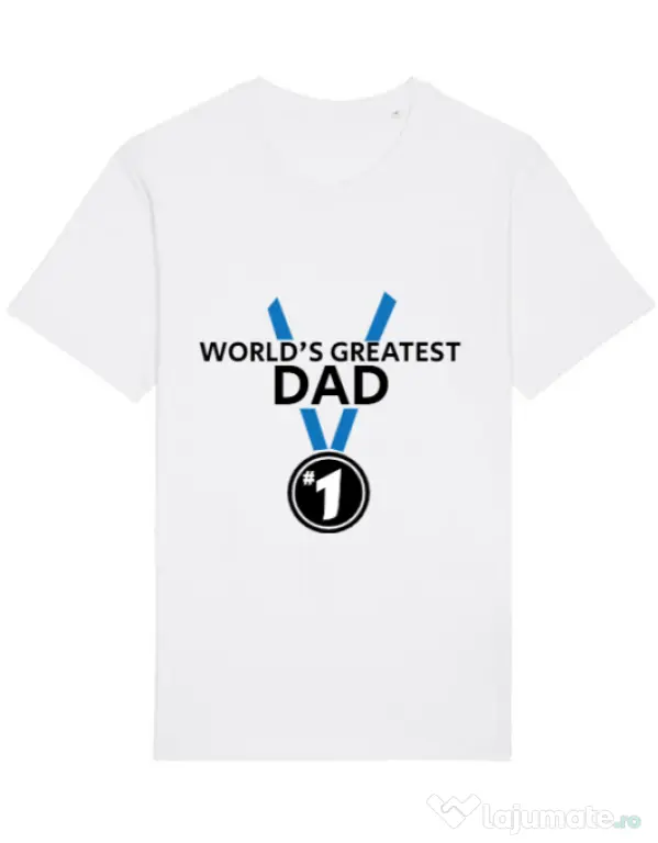 Tricou STANLEY STELLA barbat World's greatest dad Alb