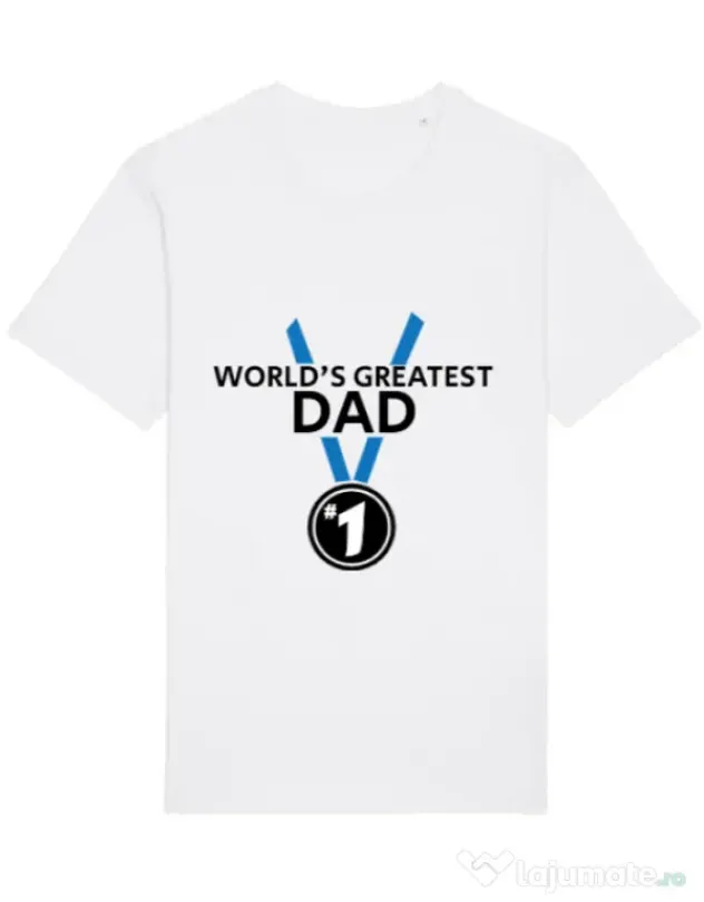 Tricou STANLEY STELLA barbat World's greatest dad Alb