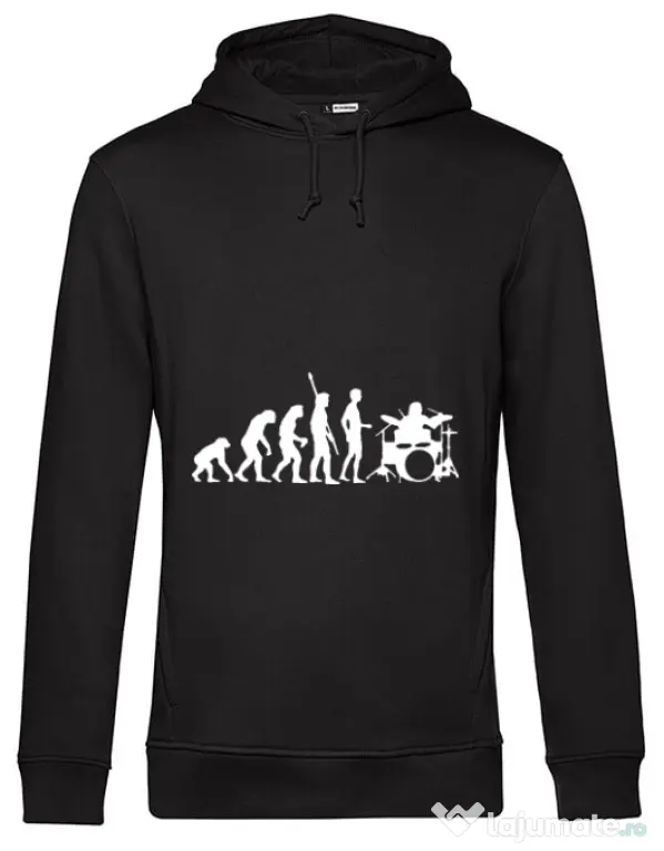Hoodie barbat cu gluga Drummer evolution Negru