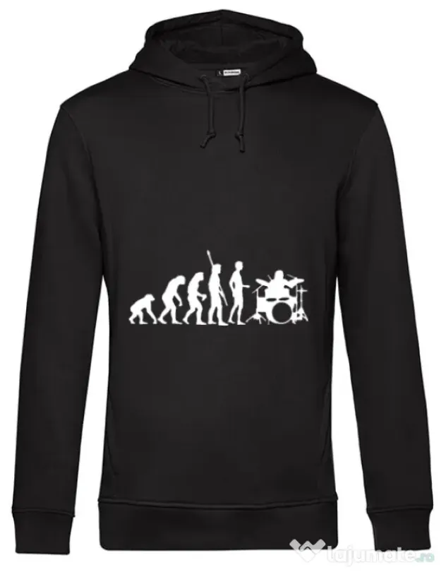 Hoodie barbat cu gluga Drummer evolution Negru