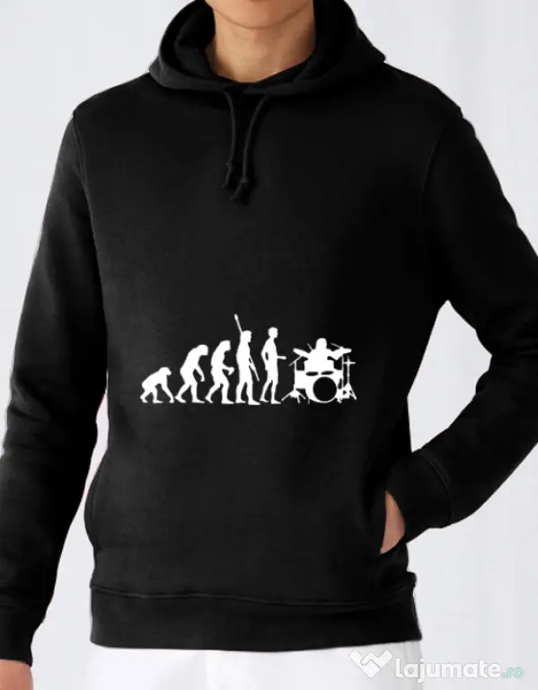 Hoodie barbat cu gluga Drummer evolution Negru