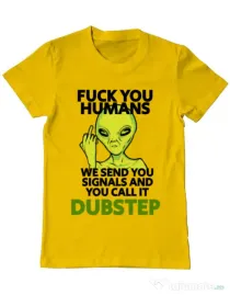 Tricou ADLER barbat Dubstep alien Galben