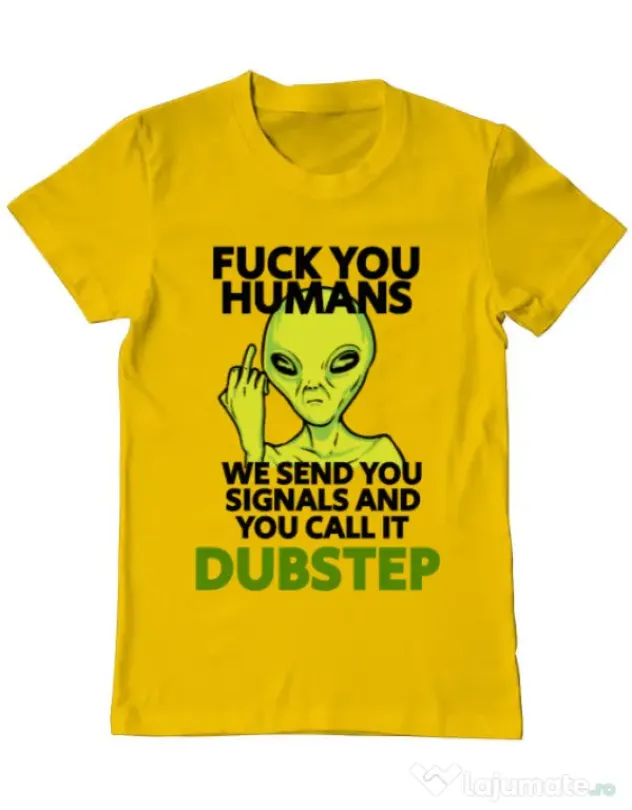 Tricou ADLER barbat Dubstep alien Galben