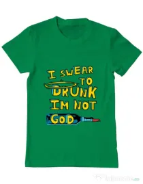 Tricou ADLER barbat I swear to drunk Verde mediu